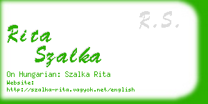 rita szalka business card